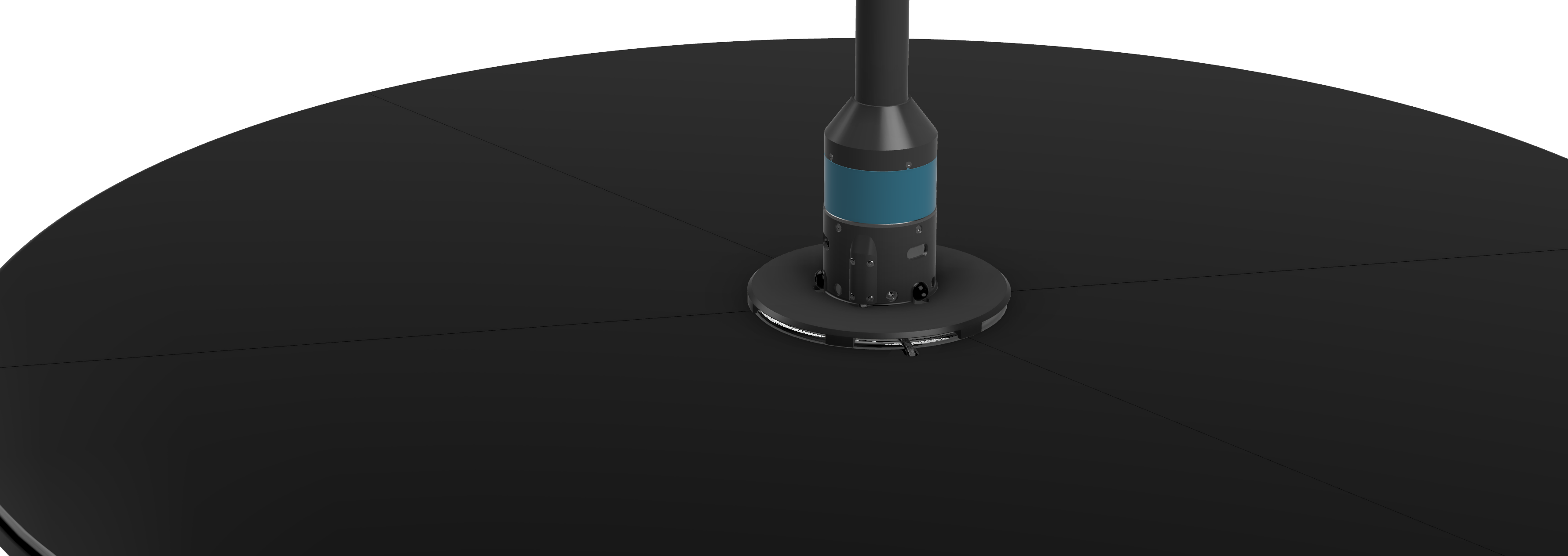 The finished stage with the cover ring fitted around the pole base and no lead visible on top of the plates.