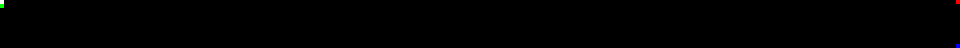 Four single lit pixels on a black field, marking pixels 0, 239, 240 and the last