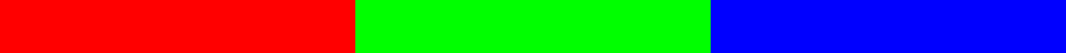 Three equal bars along the frame, red then green then blue